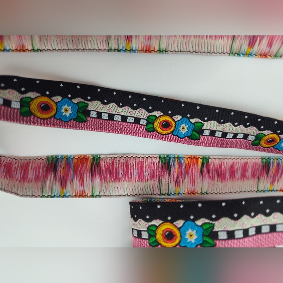 Floral Patterned Ribbon - Pink, Blue, Yellow - Picture 3 of 6